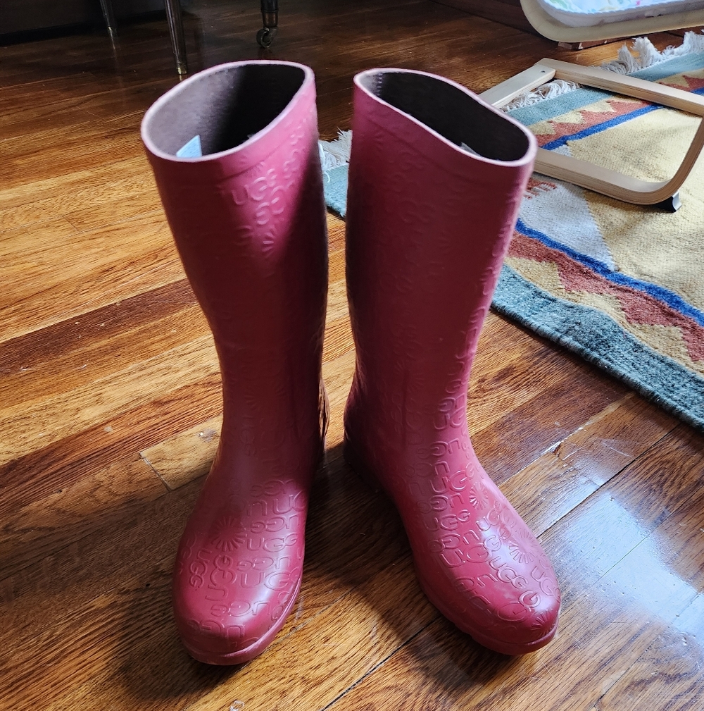 UGG Red Winter Rain Boots